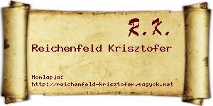 Reichenfeld Krisztofer névjegykártya